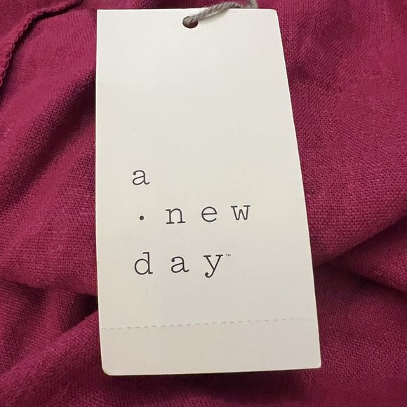 NWT A New Day Magenta Easy Linen Tank Midi Sundress Relaxed Fit Size XL - Picture 3 of 6